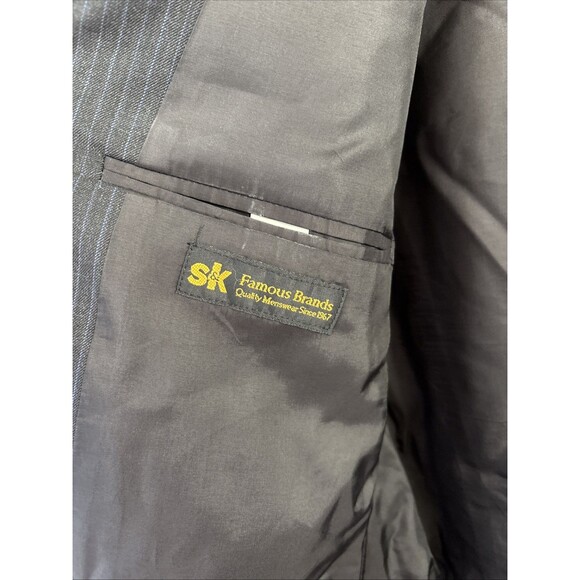 Lauren Ralph Lauren Men’s Black Wool Sports Jacket Blazer Blue Stripes 44R - Picture 6 of 12